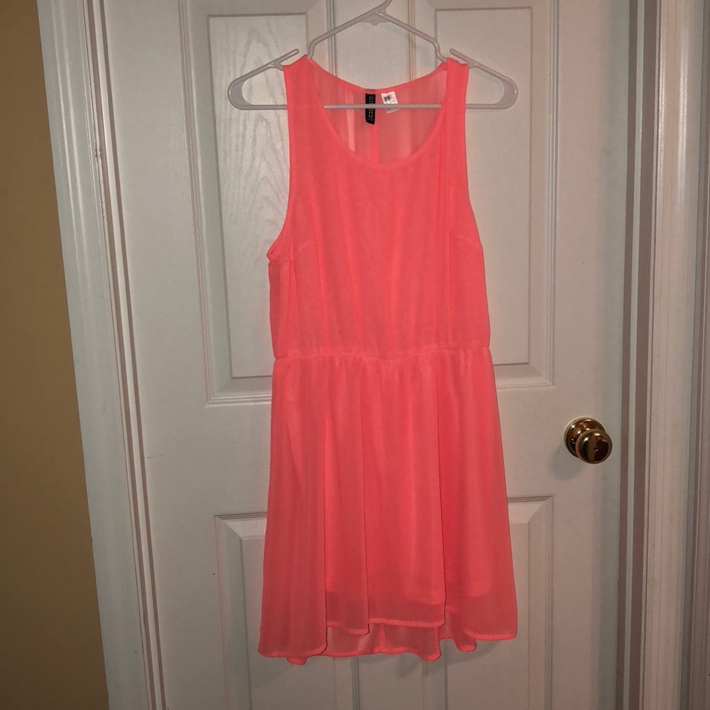 coral h&m dress
